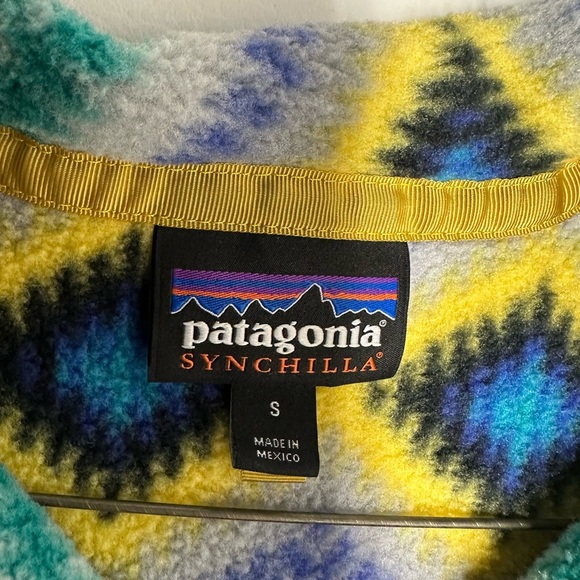 Patagonia Synchilla T-snap pullover timber twist Astec print size S - Picture 6 of 9